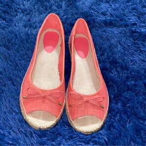 Covington peach colored open toe flats